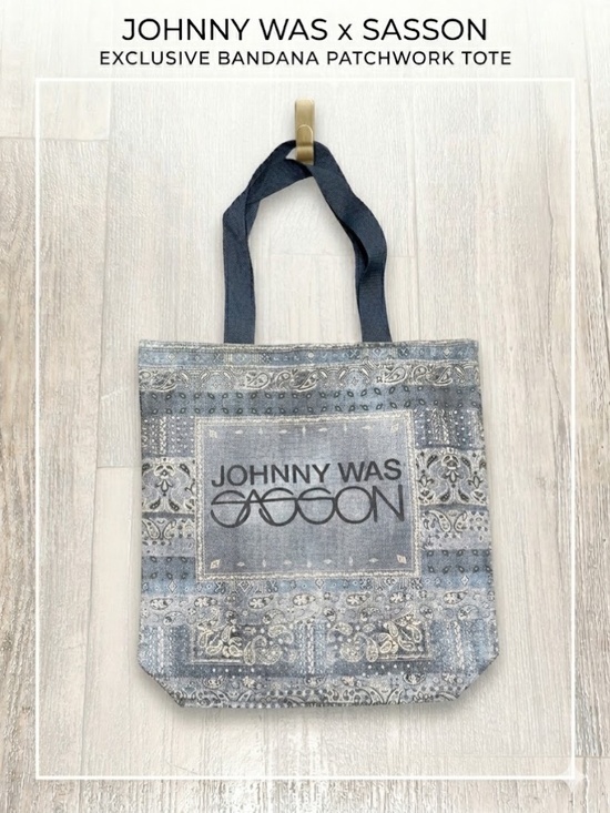 Johnny Was x Sasson Handbags - Rare Johnny Was x Sasson Collaboration Limited Ed Denim Canvas Tote Bag NWOT